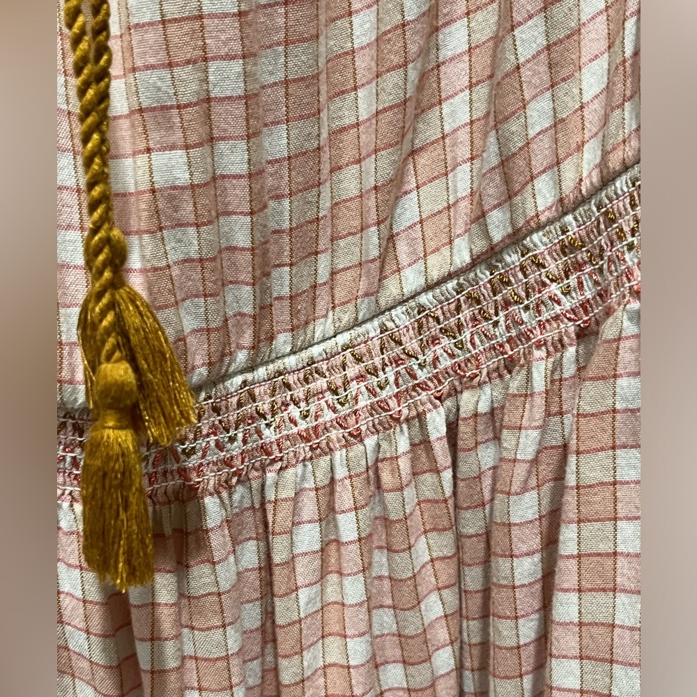 OLD NAVY SLEEVELESS WAIST DEFINED Pink Checkered COTTAGECORE MAXI Dress SIZE XXL - Picture 9 of 11